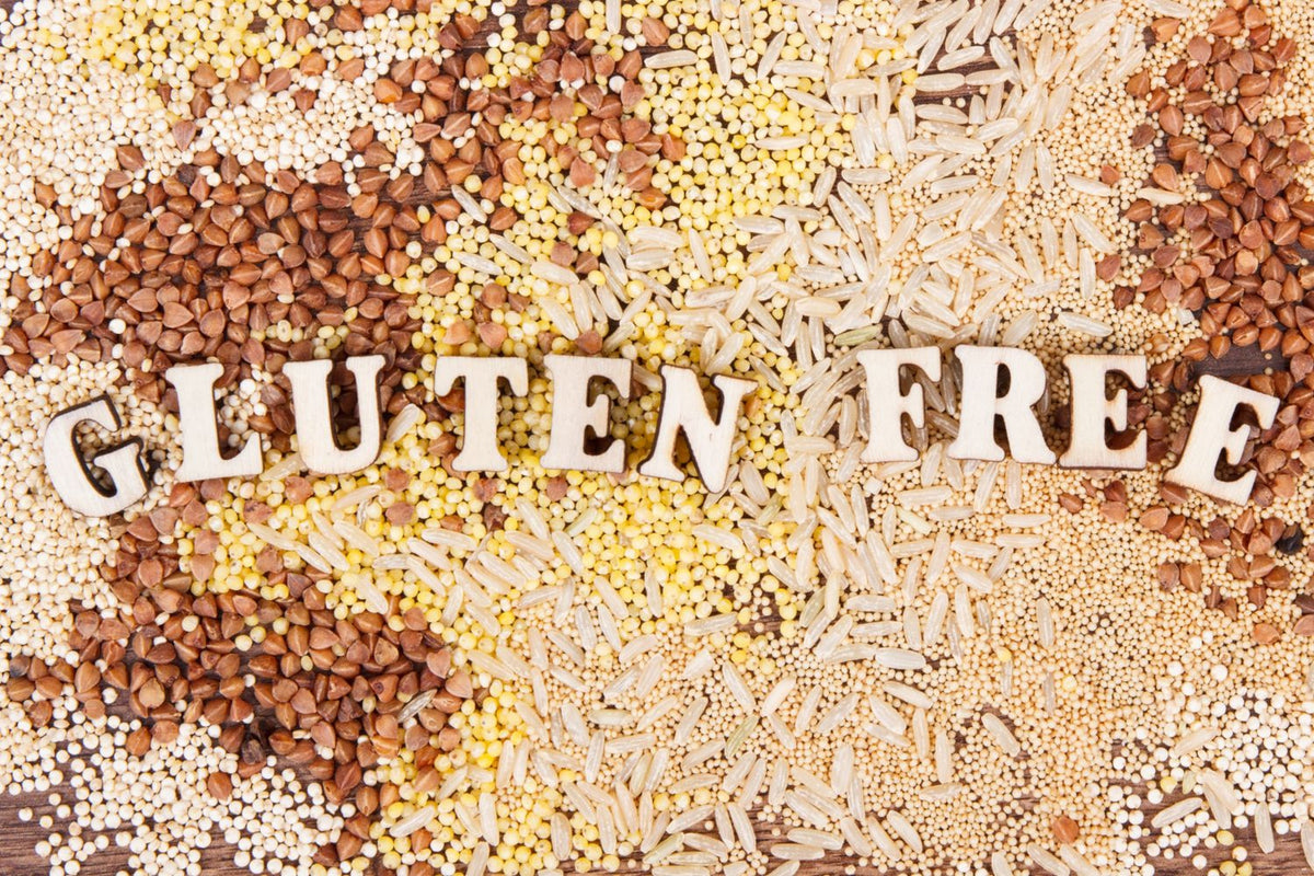 Céréales sans gluten (sarrasin, millet, riz, amarante) avec l'inscription gluten free Image