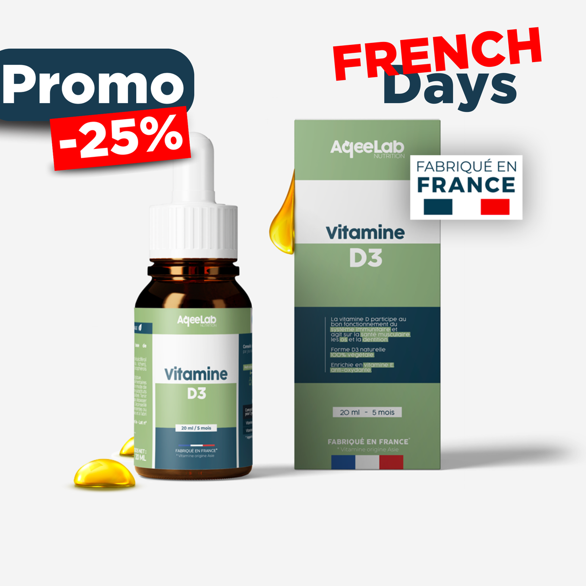 Vitamine D3 - Flacon gouttes