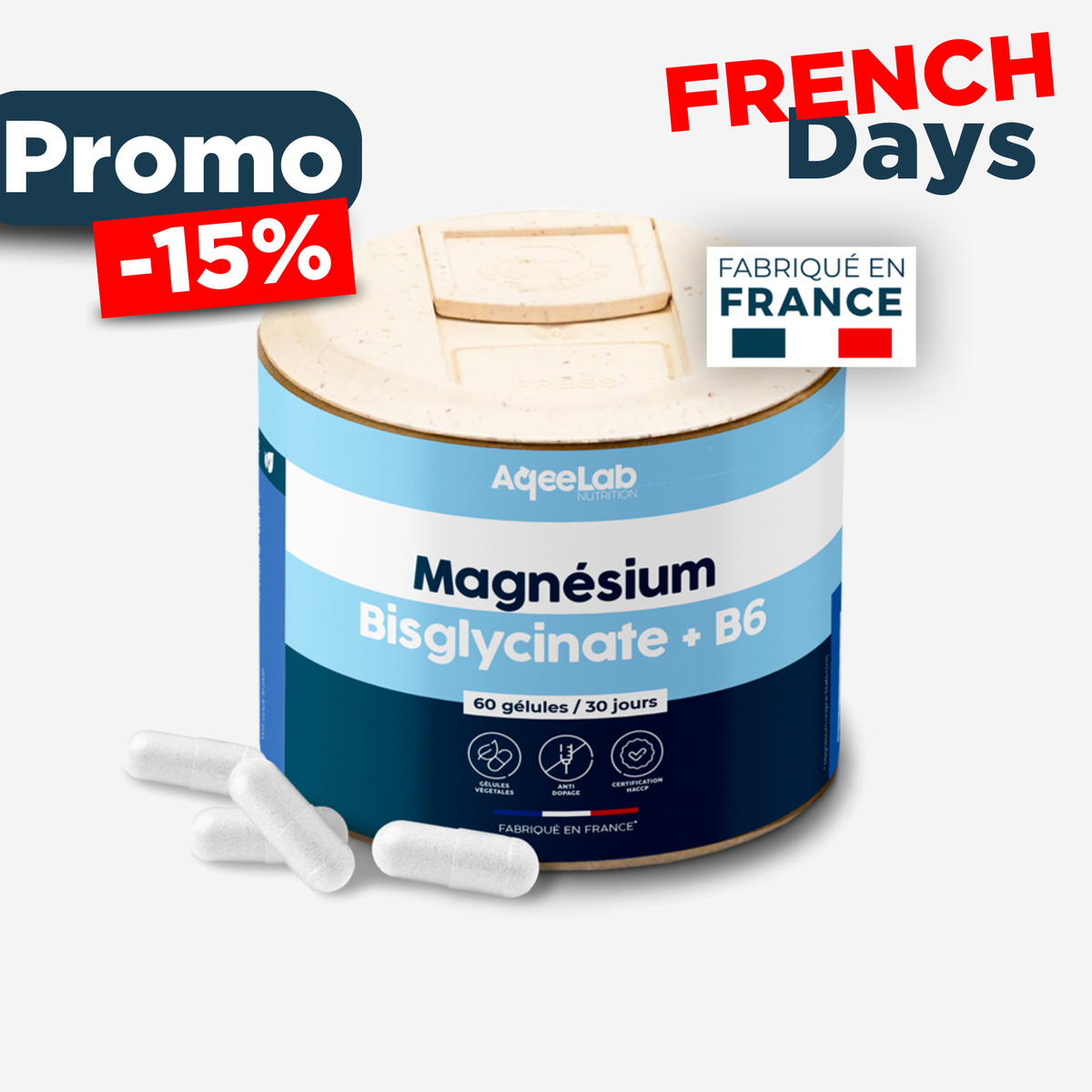 Magnésium Bisglycinate + B6 - Gélules