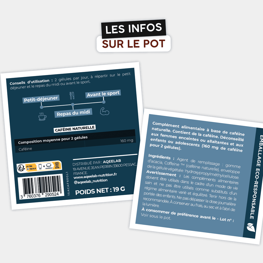 Caféine Naturelle Coffeine™ - Gélules - AqeeLab Nutrition