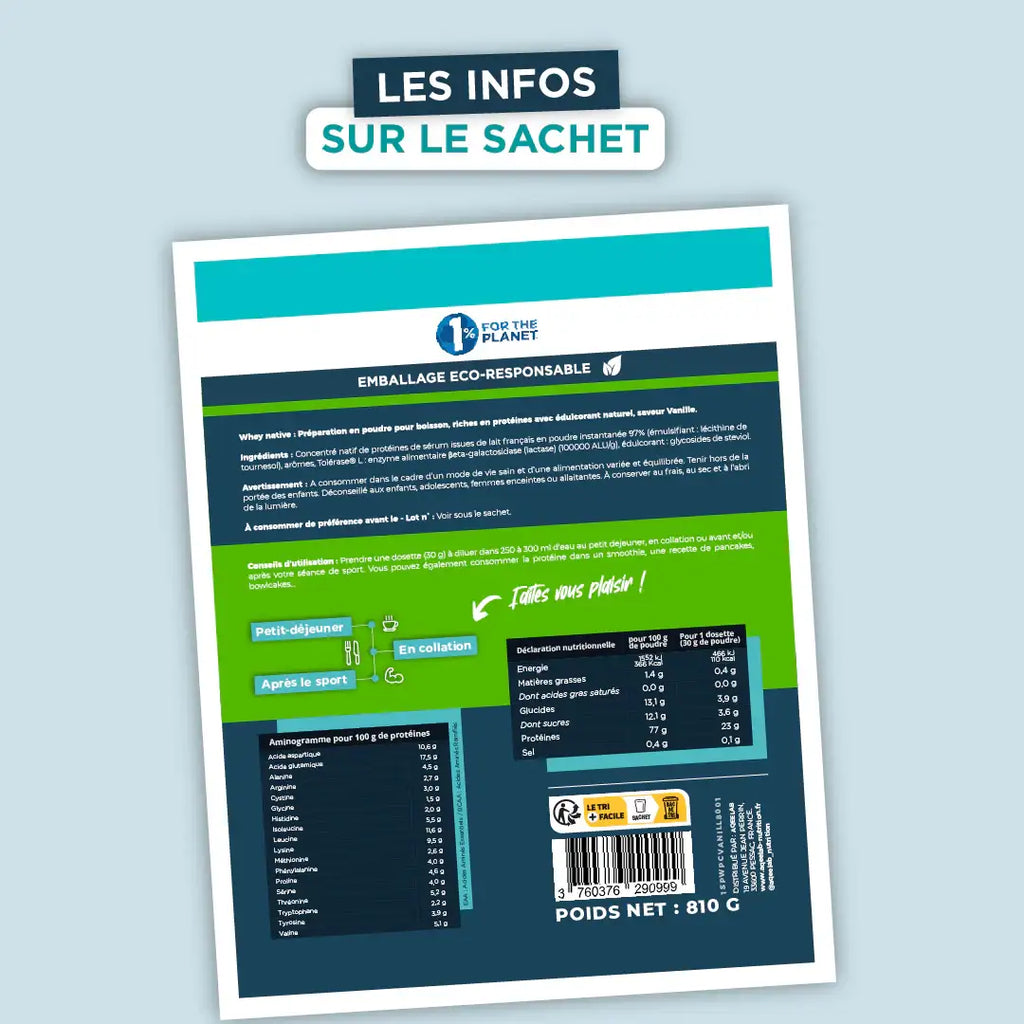 Whey Native 94% - Fabriquée en France & lait Français