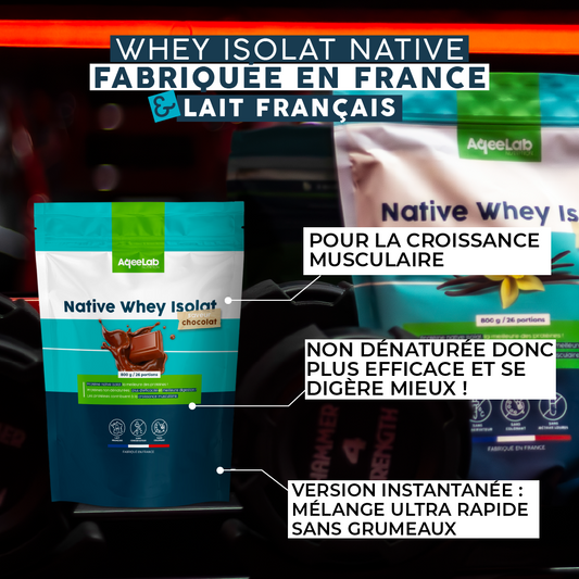 Whey Isolat Native 94% - Fabriquée en France & lait Français