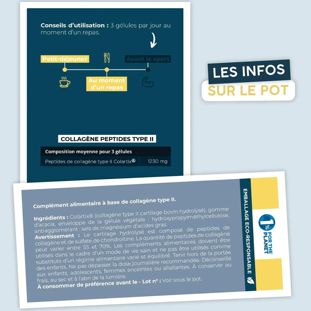 Colartix Peptan Type II (Peptides de collagène et chondroïtine sulfate, ex Peptan IIm) - Gélules - AqeeLab Nutrition