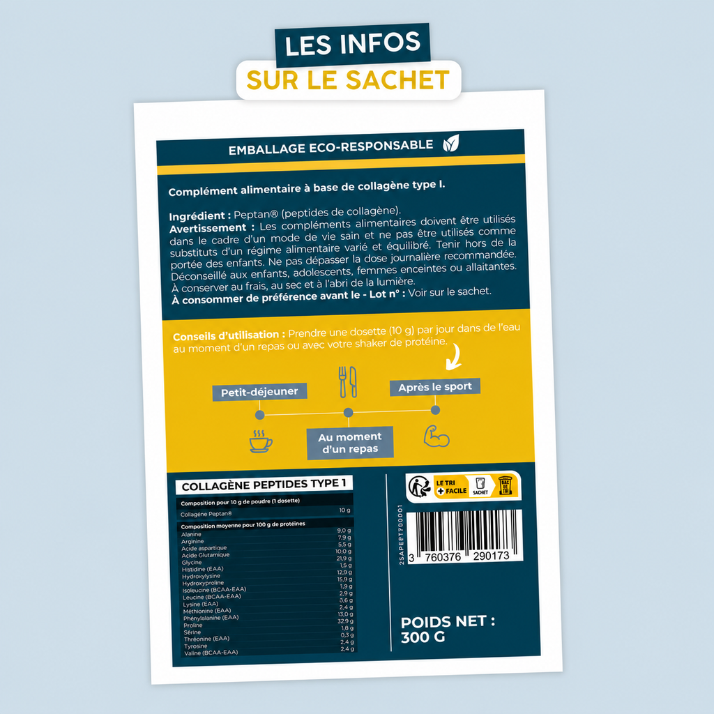 Peptides de Collagène Peptan type 1 - Poudre