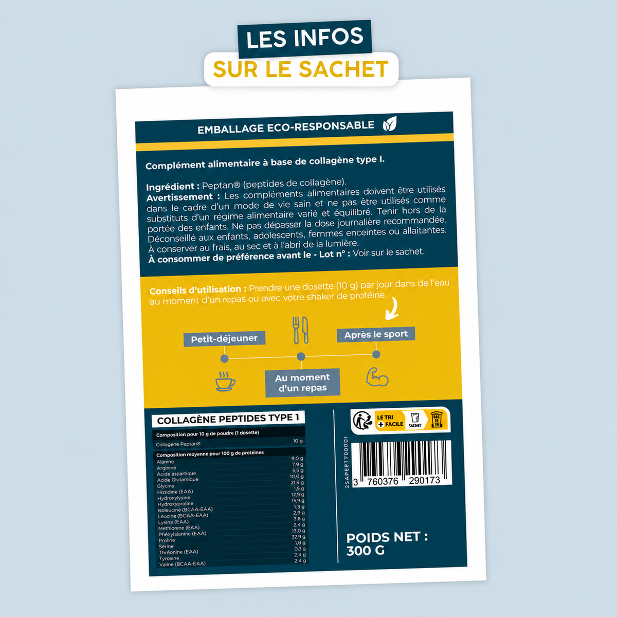 Peptides de Collagène Peptan type 1 - Poudre