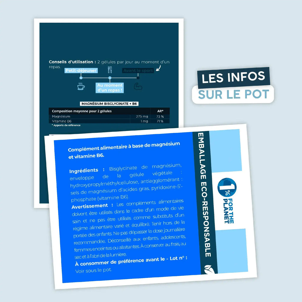 Magnésium Bisglycinate + B6 - Gélules - AqeeLab Nutrition