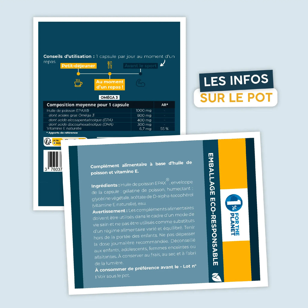 Omega 3 EPAX® - Huile de poisson 1000 mg en gélules - AqeeLab Nutrition