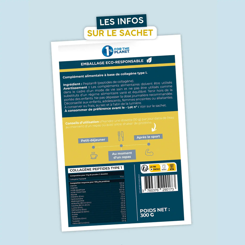 Peptides de Collagène Peptan type 1 - Poudre - AqeeLab Nutrition