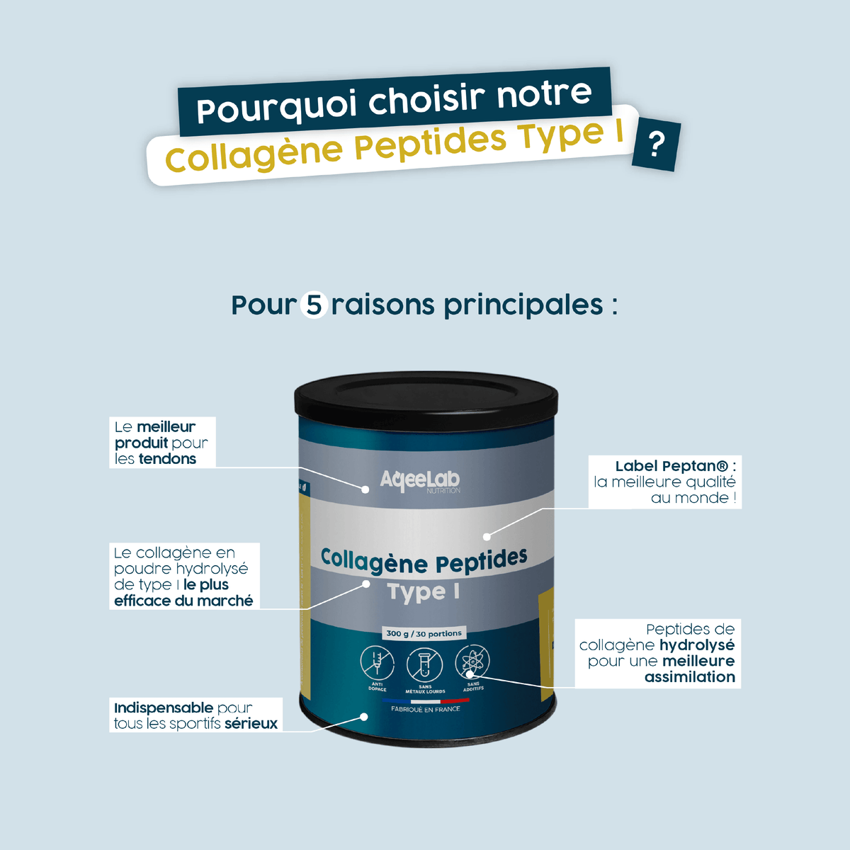 Peptan Collagène Marin En Poudre - 1,2 Kg, Complément Sport, Peptides De Collagène, Neutre